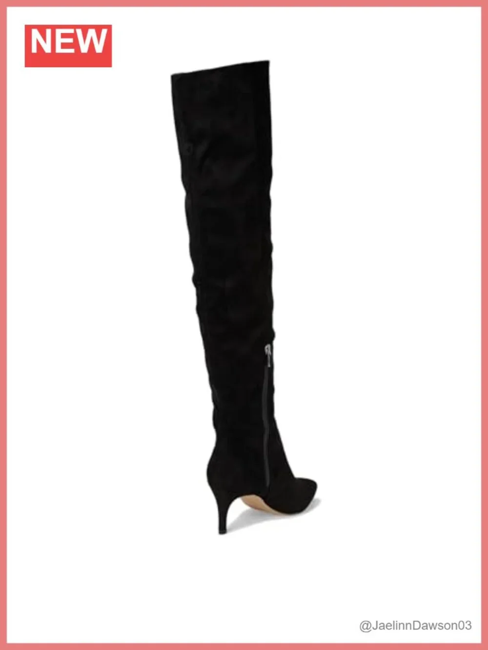 Faux Suede Over-the-Knee Stiletto Boots Pointed Toe Zip Closure Fall Boots